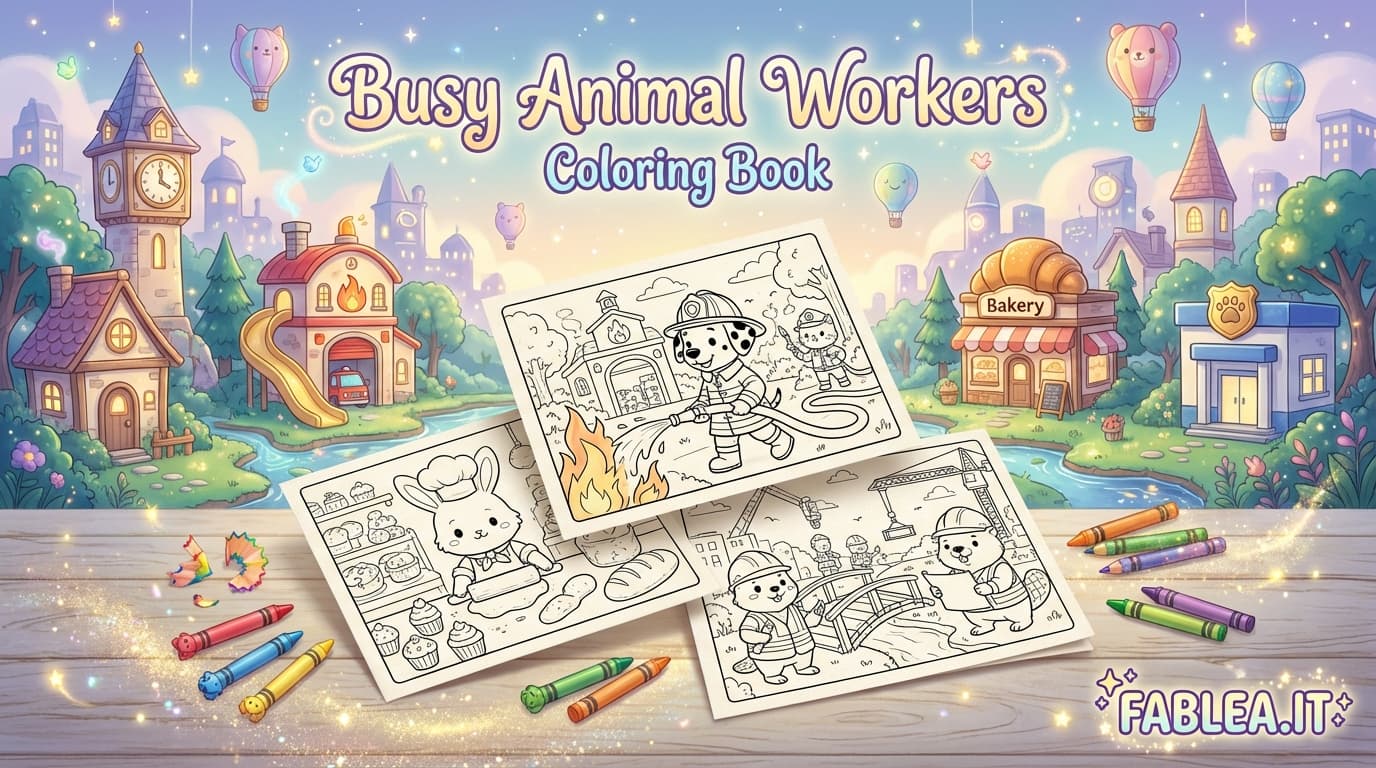 Esplora i Mestieri degli Animali in Città - Un Divertente Libro da Colorare per Bambini!