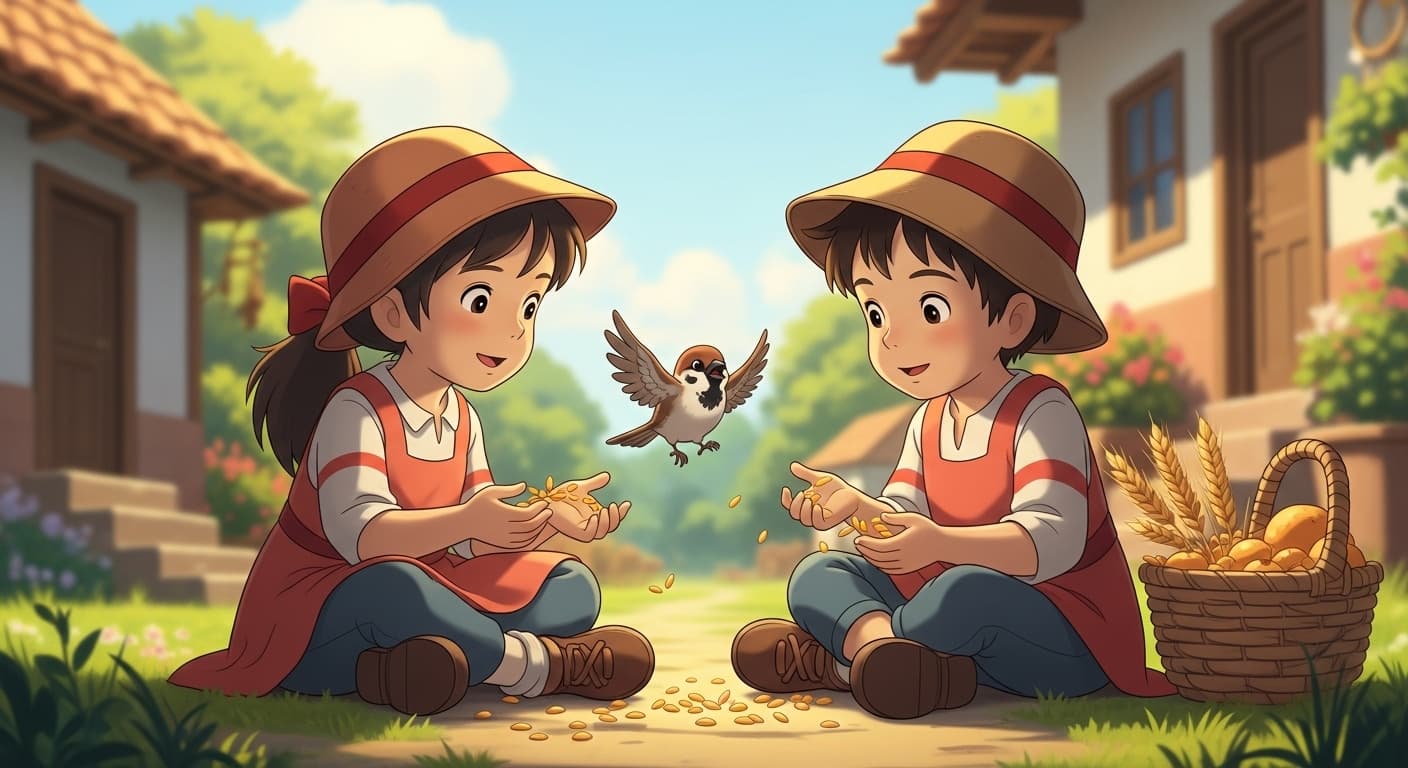 Il Passero e i Due Bambini