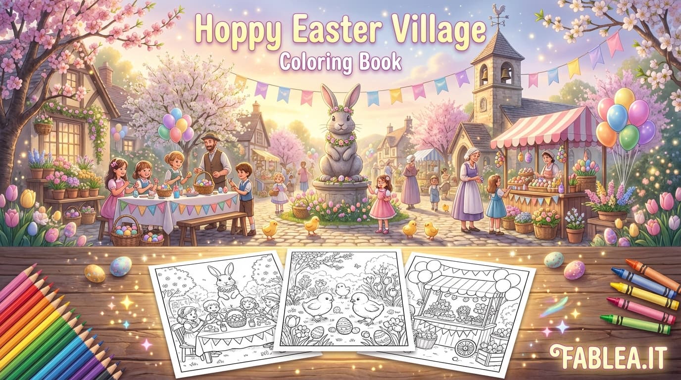 Il Villaggio della Gioiosa Pasqua: Un Libro da Colorare per Bambini
