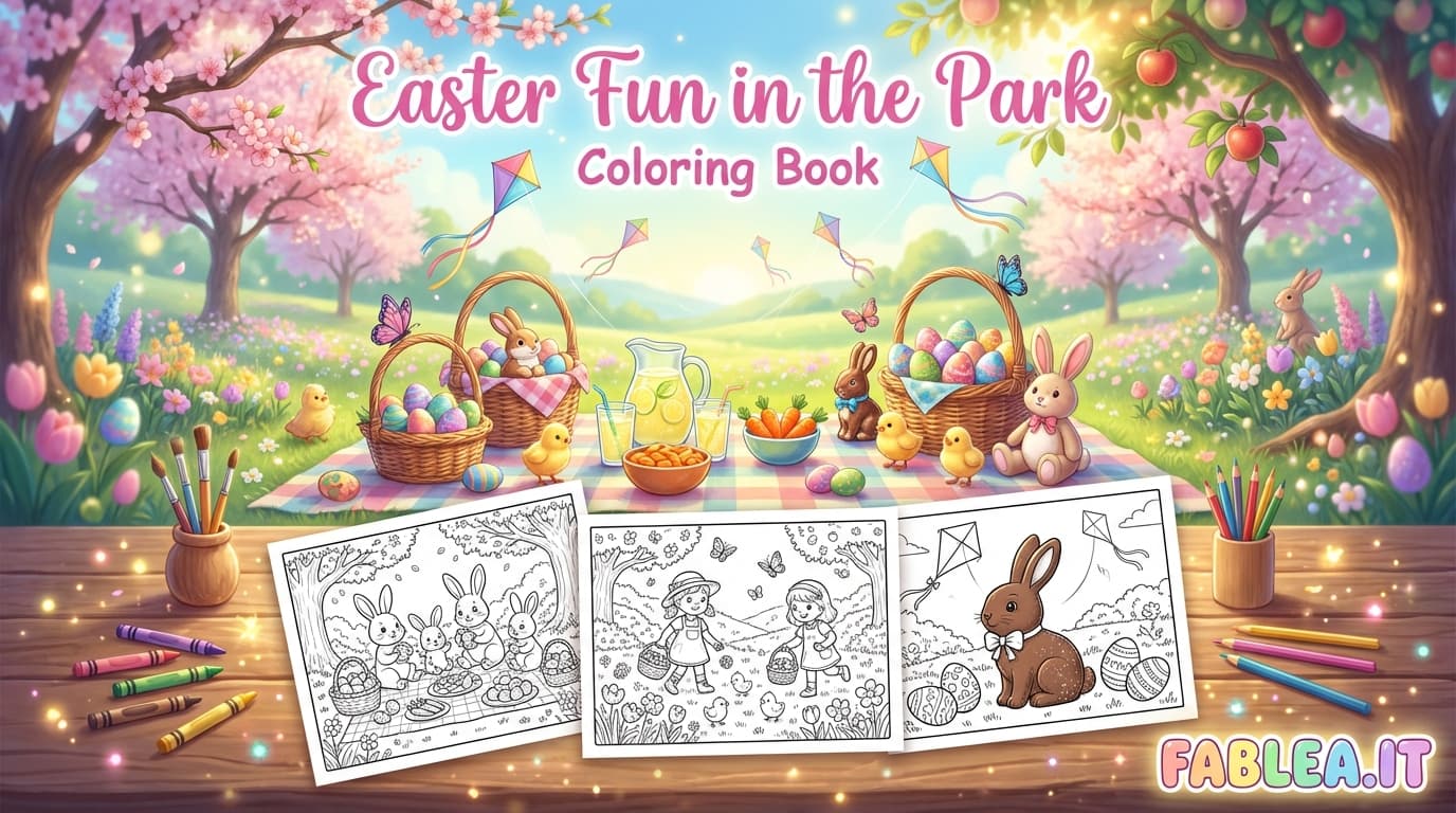 Magia di Pasqua al Parco: Un Adorabile Libro da Colorare per Bambini con Coniglietti, Pulcini e Uova!