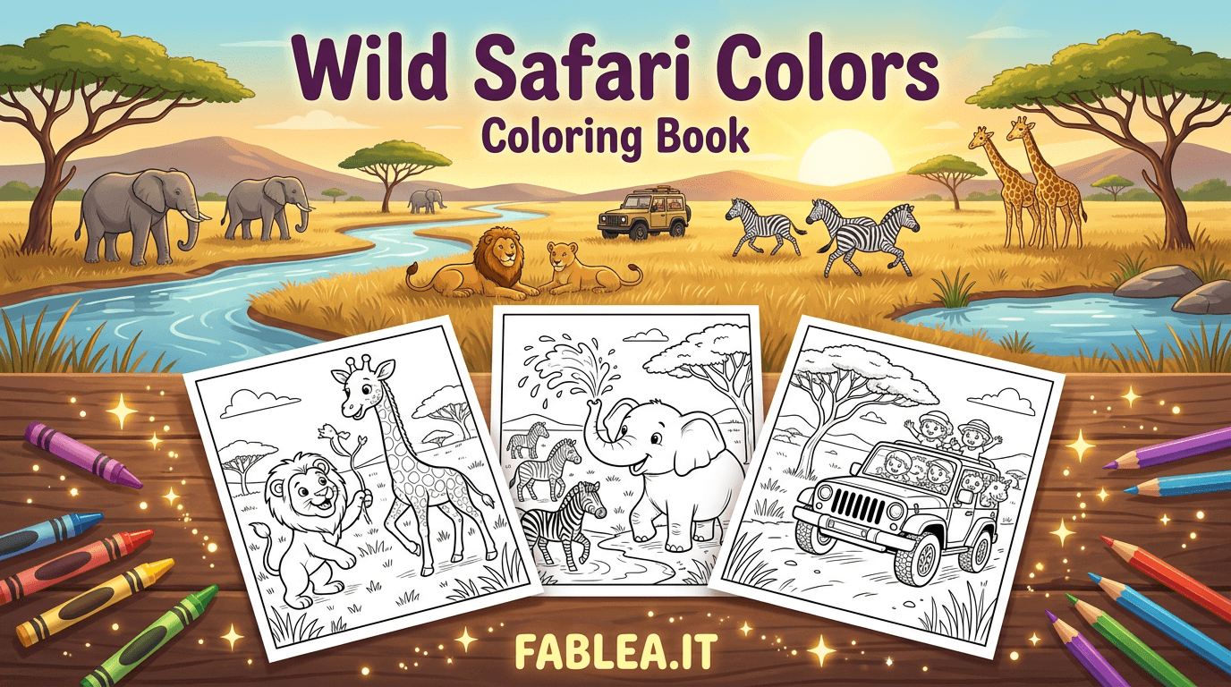 Colori del Safari Selvaggio: Libro da Colorare di Avventura Africana per Bambini