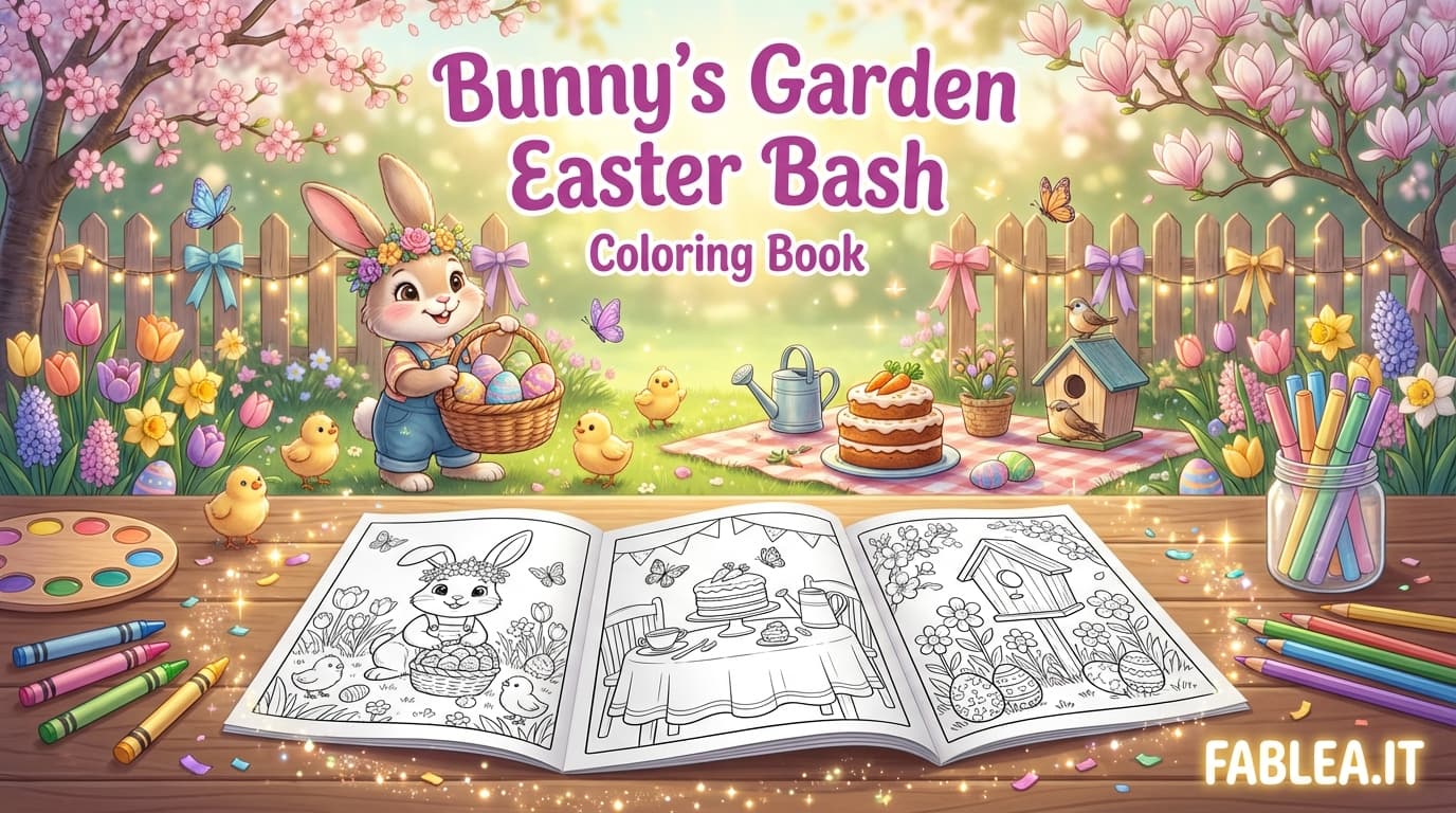 La Festa di Pasqua nel Giardino del Coniglietto: Un Adorabile Libro da Colorare per Bambini
