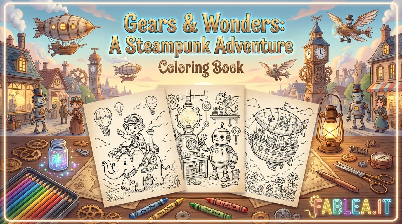 Ingranaggi e Meraviglie: Un'Avventura Steampunk - Libro da Colorare per Bambini